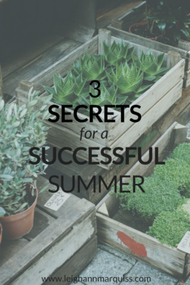 3 Secrets for a Successful Summer